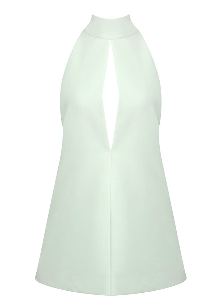 Faelyra Halter Cut Out Detail A Line Mini Dress In Mint Green