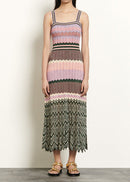 Iyna contrast-color knitted midi dress