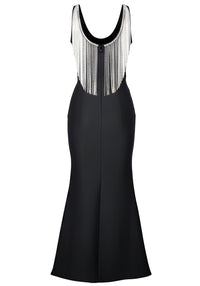 Helionar Tassel Back Detail Maxi Dress In Black