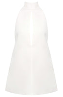 Faelyra Halter Cut Out Detail A Line Mini Dress In White