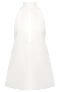 Faelyra Halter Cut Out Detail A Line Mini Dress In White