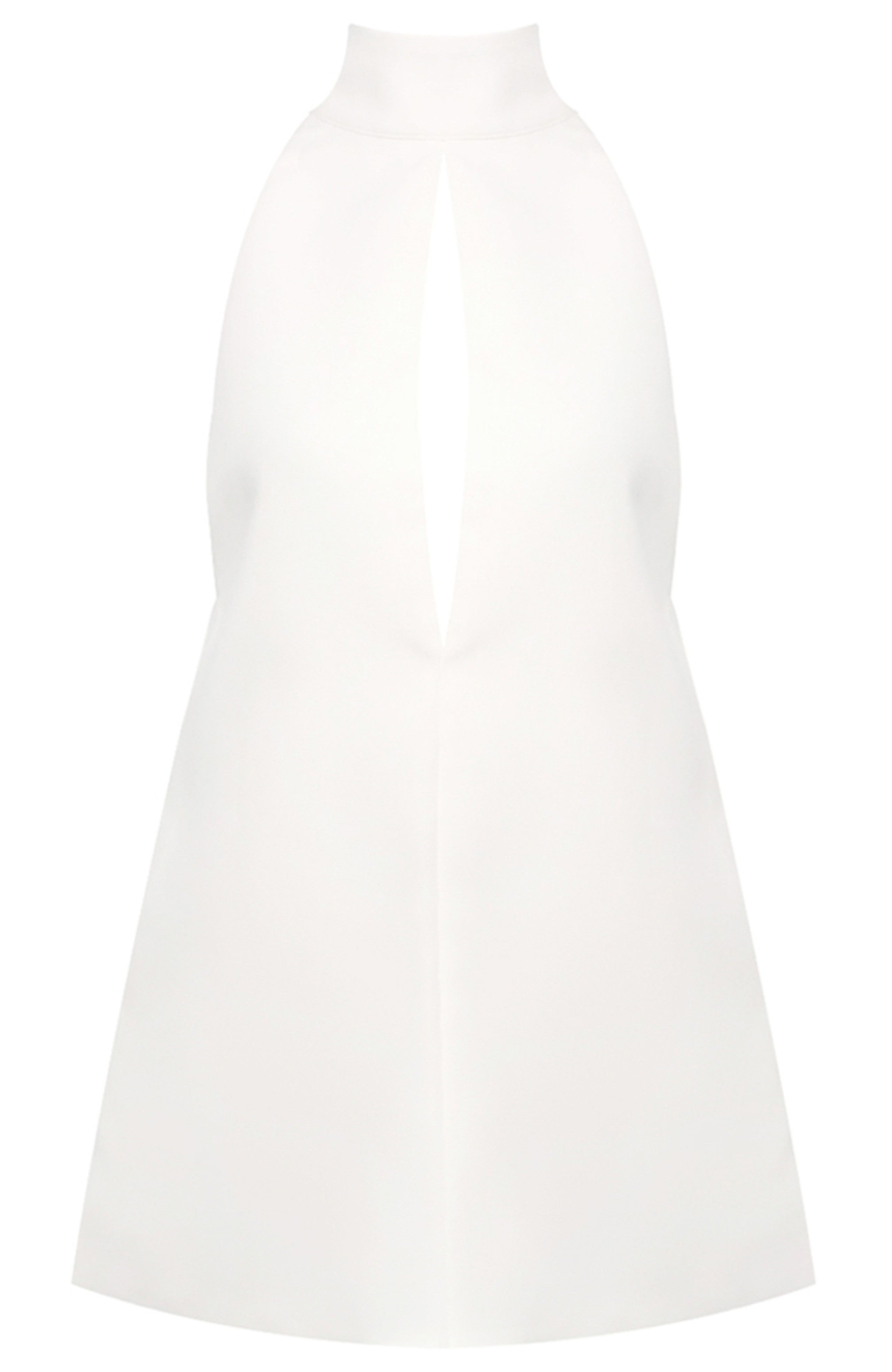 Faelyra Halter Cut Out Detail A Line Mini Dress In White