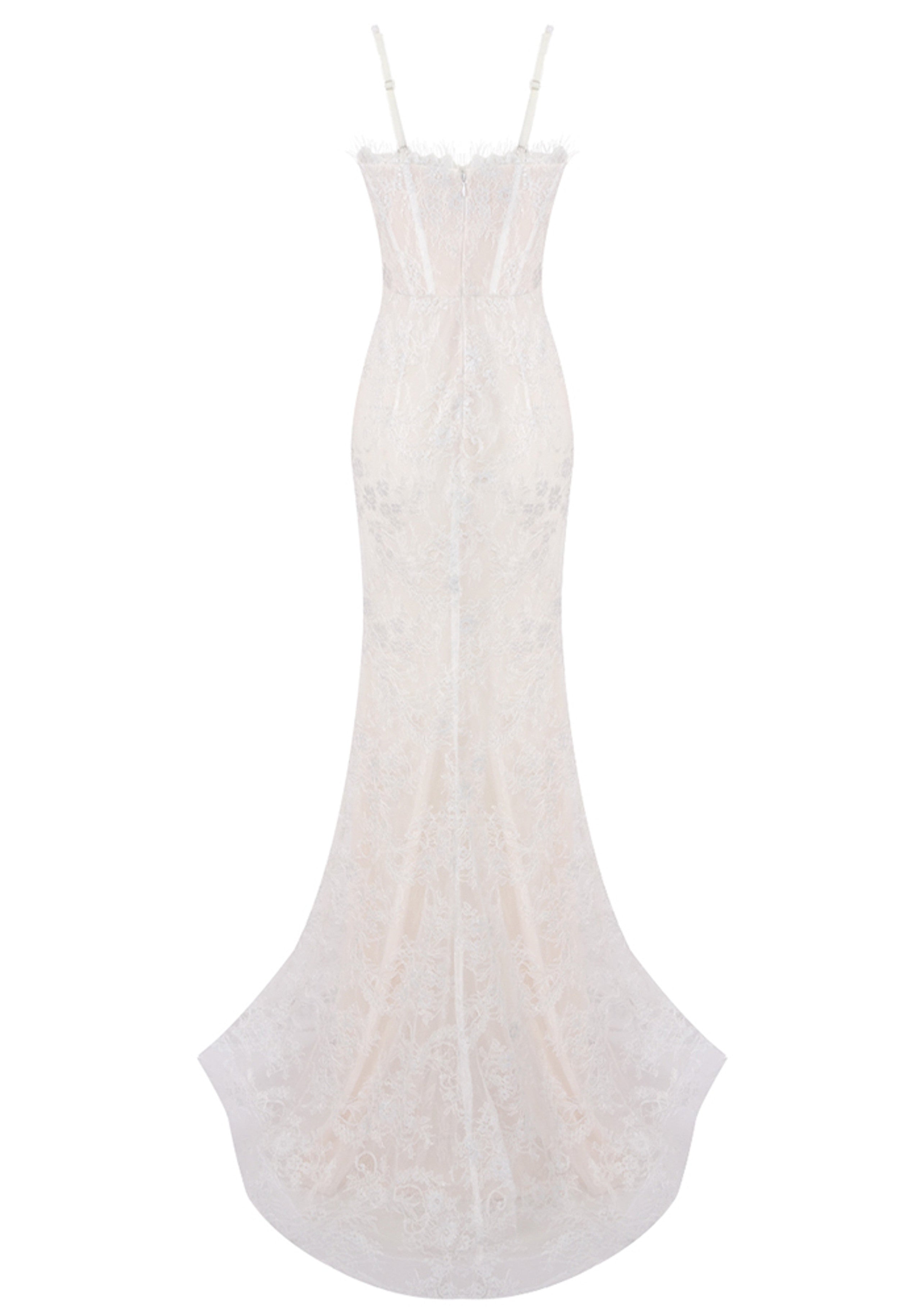 Daelorin Lace Corset Maxi Dress In White