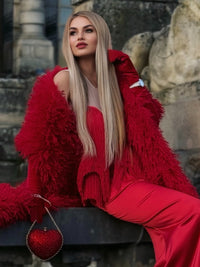 Styx Mesh Insert Tassel Maxi Dress In Red