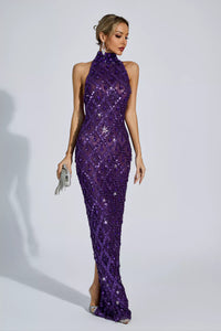 Cate Purple Diamond Maxi Dress