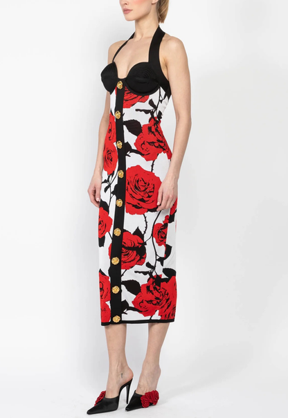 Corey Rose Jacquard Knit Bandage Midi Dress