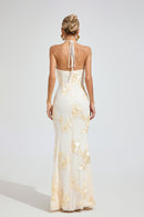 Ritera Raw White Strapless Maxi Dress