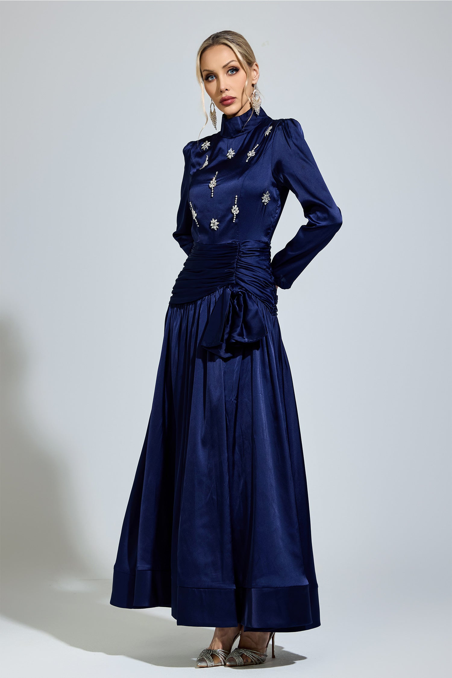 Lennardix Blue Diamond Long Sleeve Dress