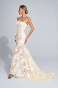 Havelock Floral Maxi Dress In Apricot