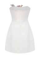 Eliezra White Floral Embroidered Mini Dress