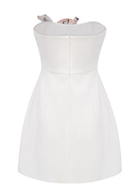 Eliezra White Floral Embroidered Mini Dress