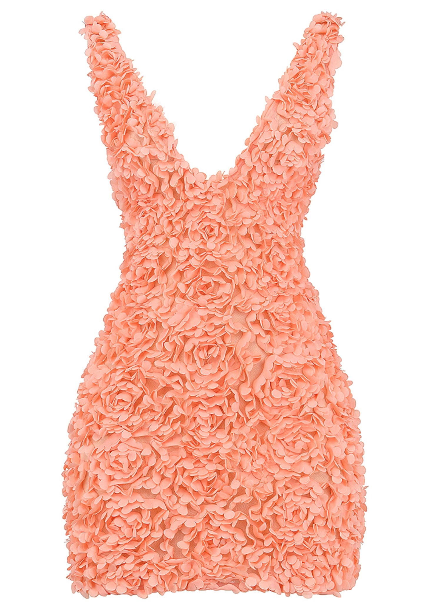 Alvaro Petal Mini Dress In Coral