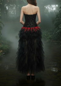 Alfhild Strapless Sequin Ruffle Maxi Dress