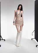 Brazia Halter Backless Bandage Mini Dress