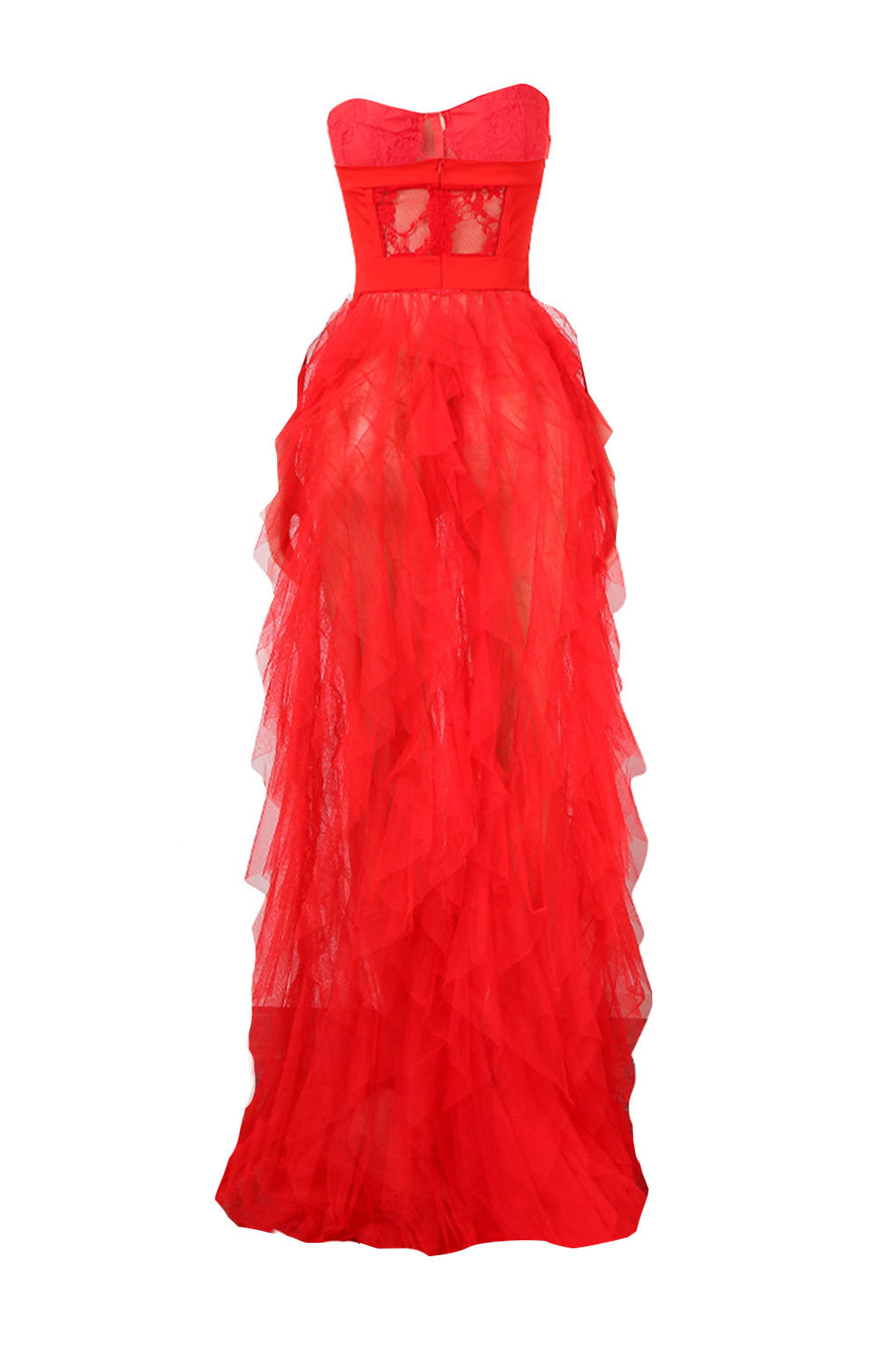 Tine Tulle Maxi Dress In Red
