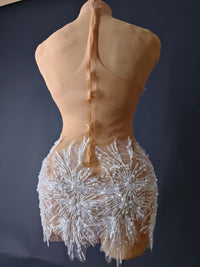 Lyari Mesh Embroidered Beaded Halterneck Jumpsuit