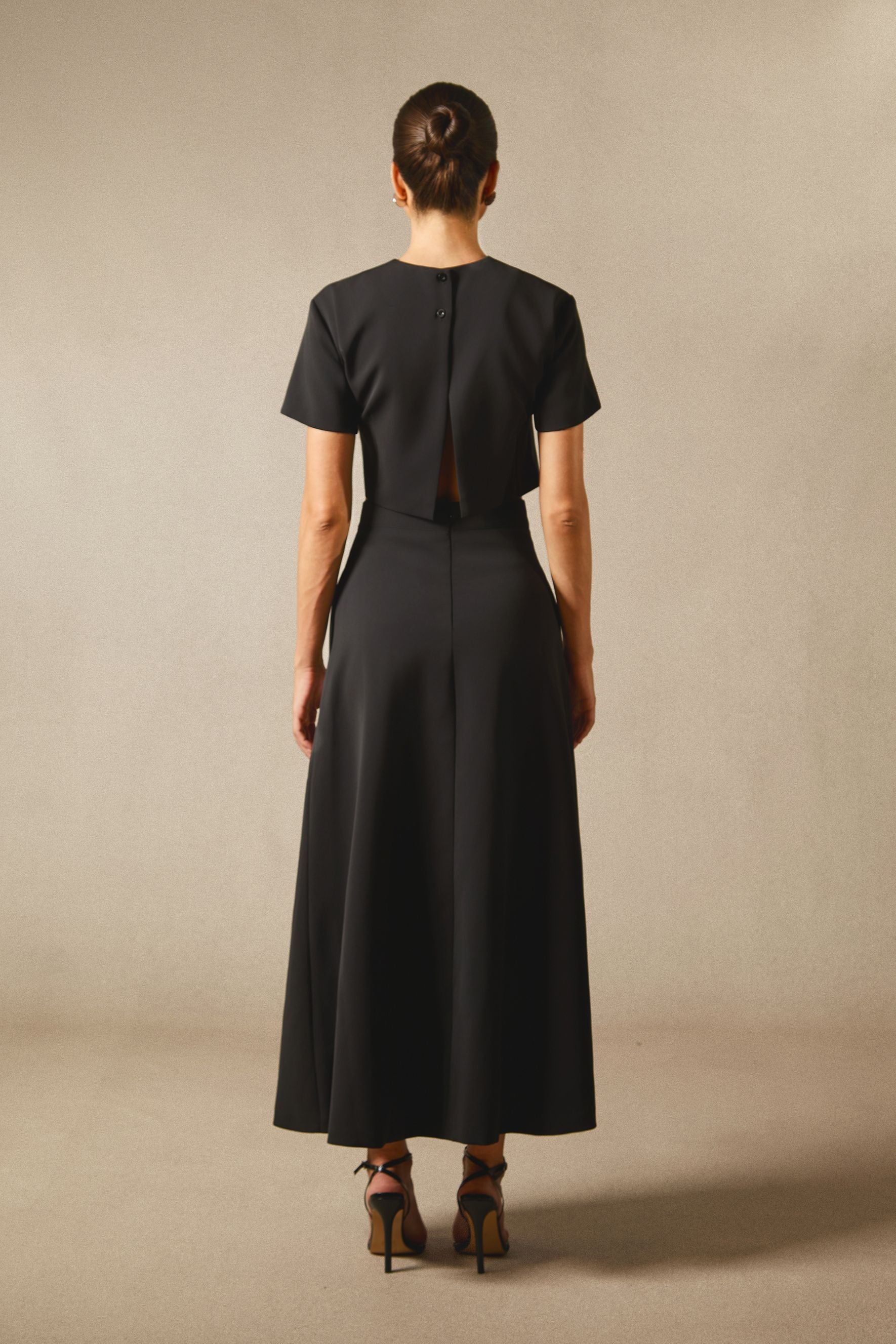 Elizaveta Floral Applique Short Sleeve Top & Skirt Set