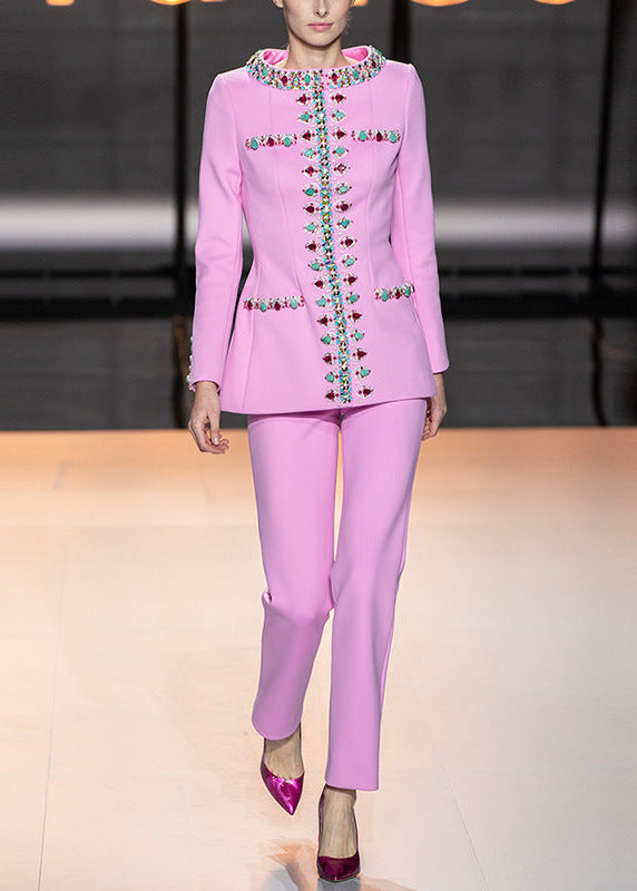 Firdavs Crystal Suit In Pink