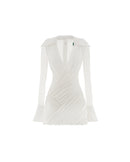 Ultharic Wrap-Style Knit Shirt Mini Dress