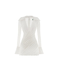 Ultharic Wrap-Style Knit Shirt Mini Dress