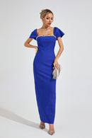 Syronix Marine Blue Diamond Bandage Dress