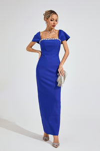 Syronix Marine Blue Diamond Bandage Dress