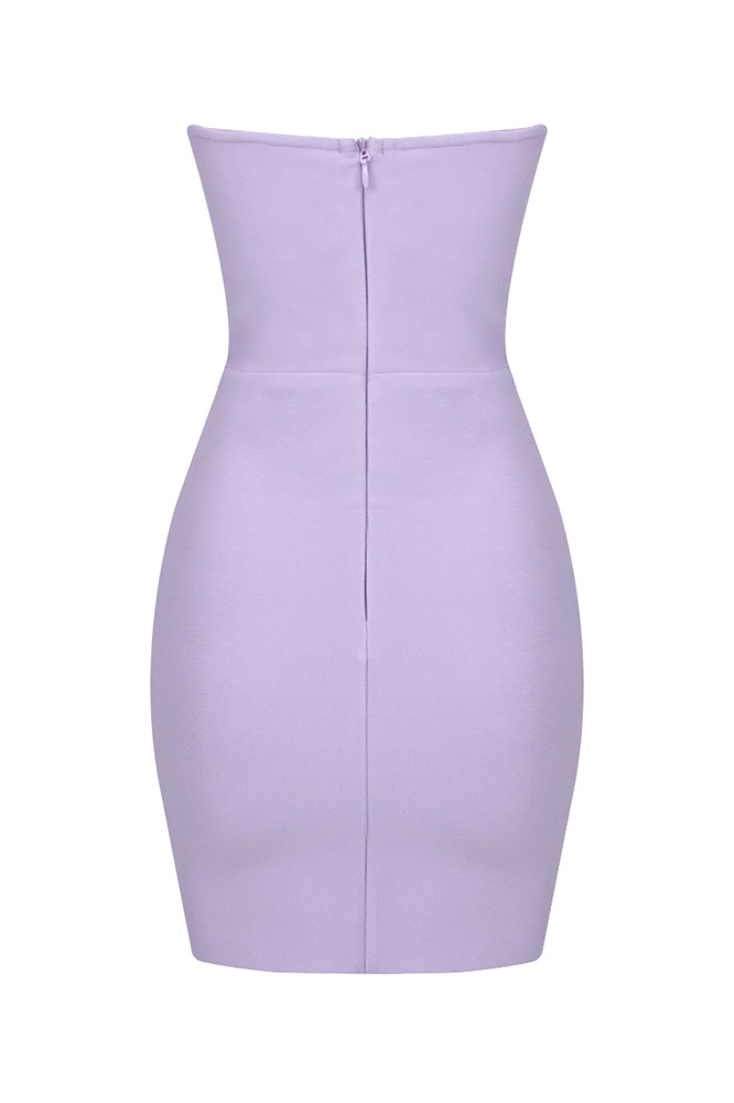 Hera Cutout Ring Bandage Mini Dress In Light purple