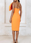 Asthenor Bow Detail Midi Dress