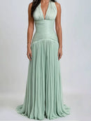 Jade Mint Green Gathered Maxi Dress