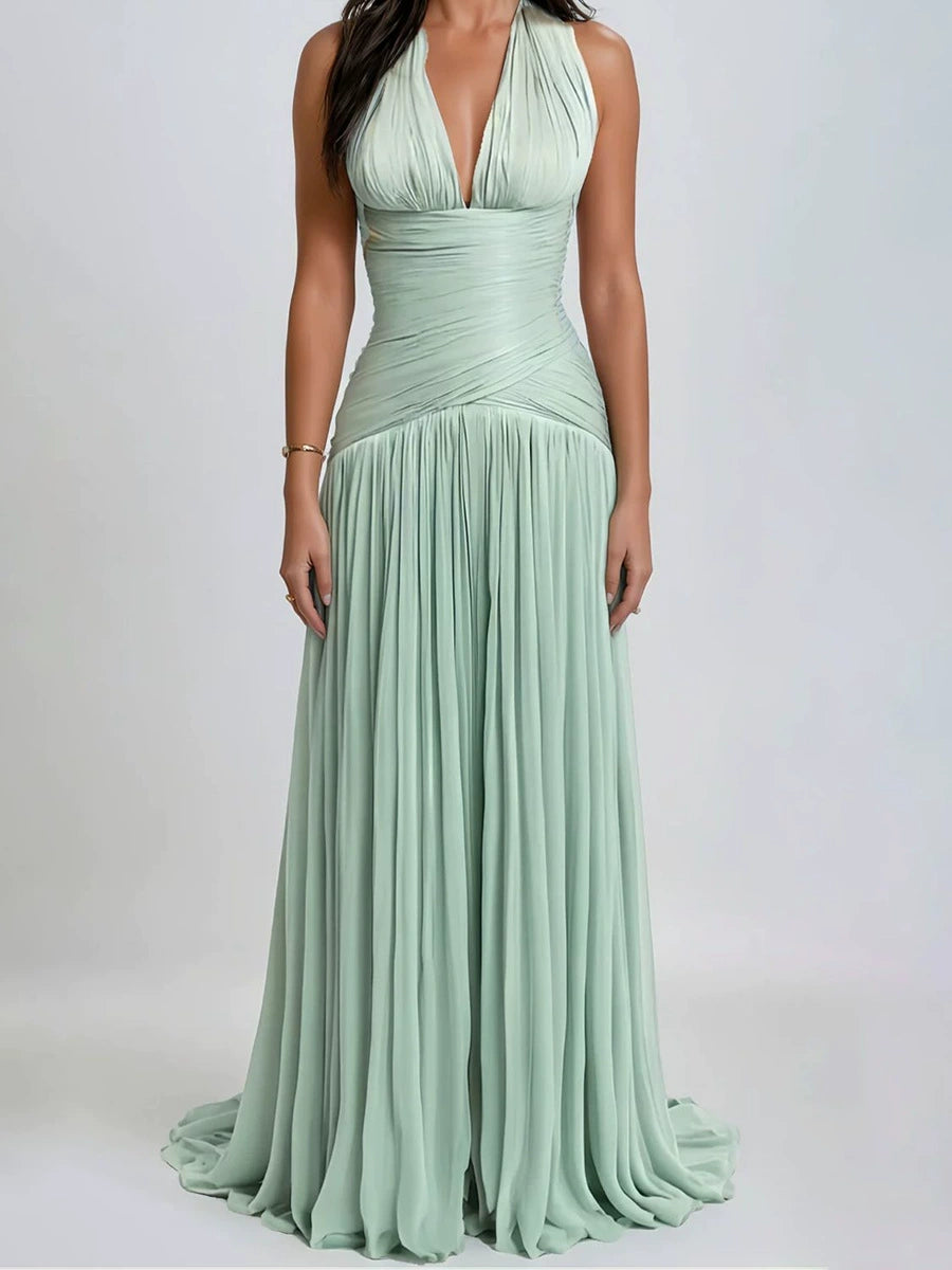 Jade Mint Green Gathered Maxi Dress