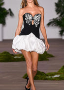 Cruze Black Bow Bandage Mini Dress