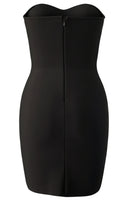 Faris Strapless Crystal Pearl Embellished Mini Dress In Black