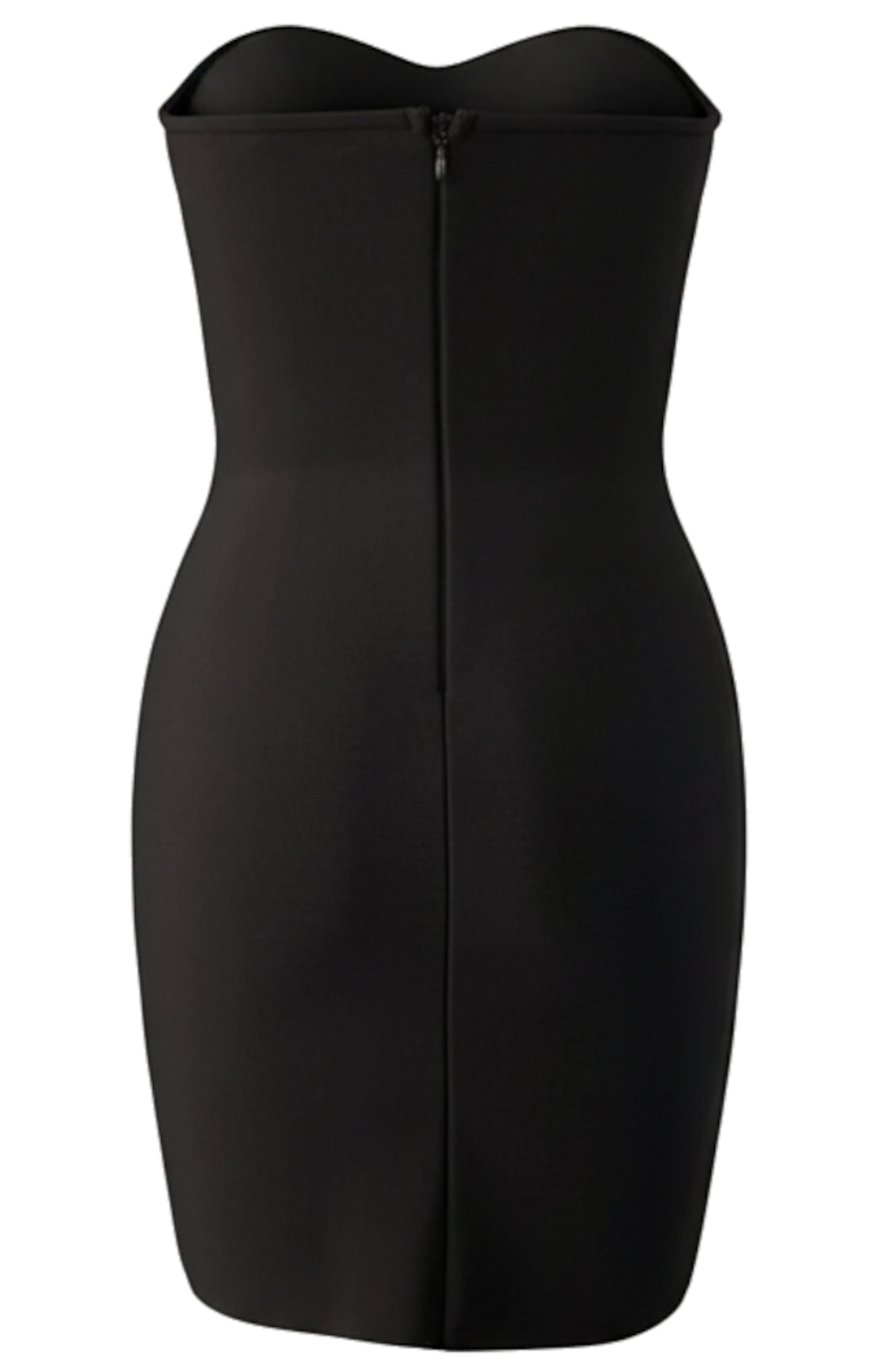 Faris Strapless Crystal Pearl Embellished Mini Dress In Black