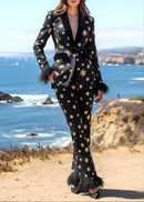 Geysera Star Feather Suit In Black