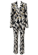 Florica Long Sleeve Redcurrant Print Suit In Black