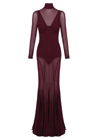 Geliflua Long Sleeve Mesh Maxi Dress