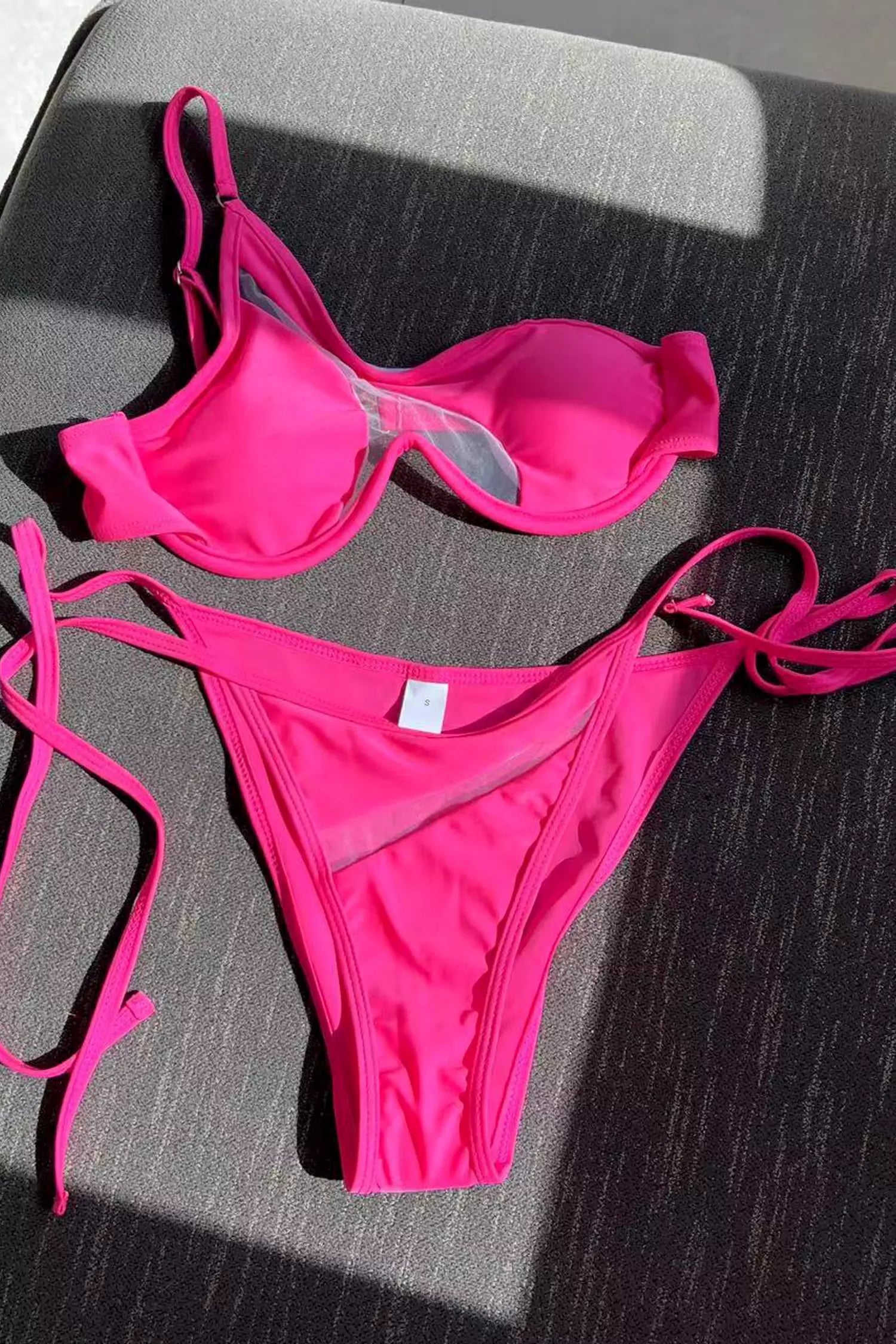 Dina Cutout Straps Bikini In Pink