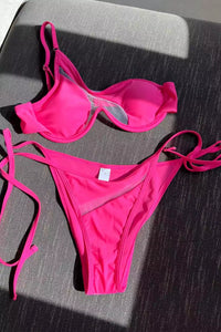 Dina Cutout Straps Bikini In Pink