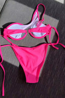 Dina Cutout Straps Bikini In Pink