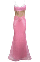 Palila Sequin Structured Maxi Dress In Pink
