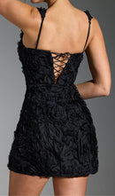 AQUATA BLACK FLOWER MINI DRESS-FLOWERING GIRL