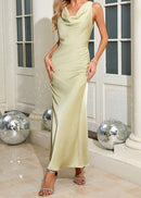 Jamari Draped Maxi Dress In Olive Green