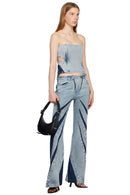 Whitni Patchwork Zip Denim Pants