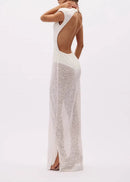 Carilli Embellished Backless Maxi Dress