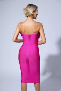 Ferley Strapless Feather Bandage Dress