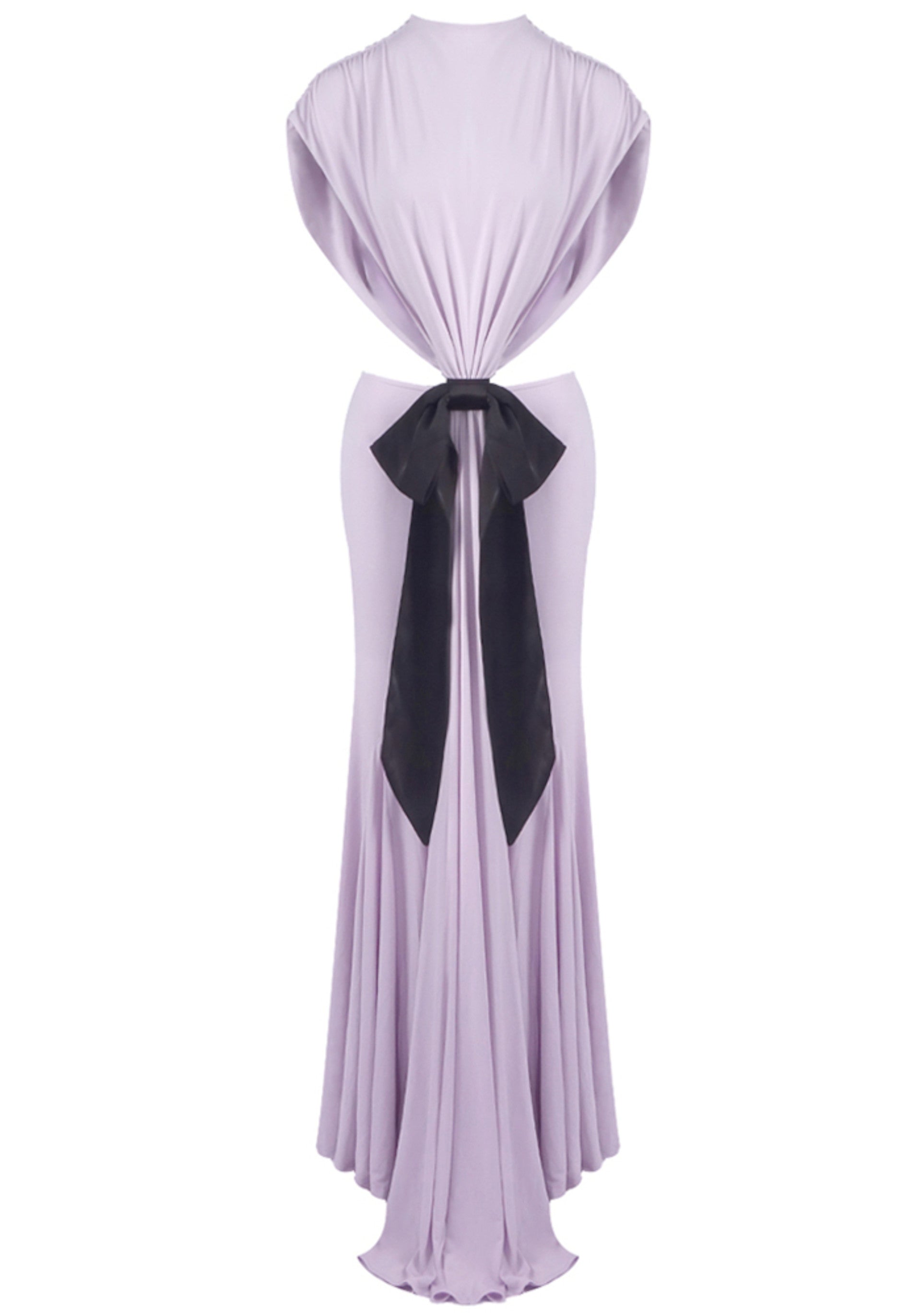 Dabney Bow Backless Maxi Dress In Lavender