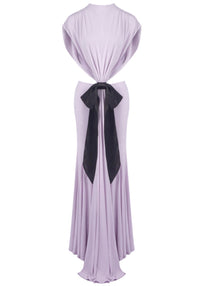 Dabney Bow Backless Maxi Dress In Lavender