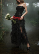 Alfhild Strapless Sequin Ruffle Maxi Dress