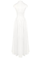 Sarayi Structured Mesh A Line Maxi Dress In White