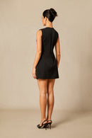 Cesca Floral Applique Sleeveless Mini Dress